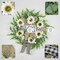 Spring Wreaths for Front Door, 24" Artificial Eucalyptus & White Sunflower Wreath – Rustic Farmhouse “Bless Your Heart” Door Decor for Spring, Summer & Year-Round